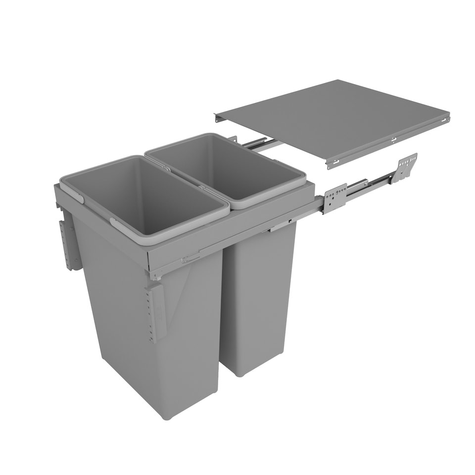 SIGE 70L UnderCounter PullOut Waste Bin, 2 x 35L Removable Bins, SoftClose, Suits 450mm Cabinet