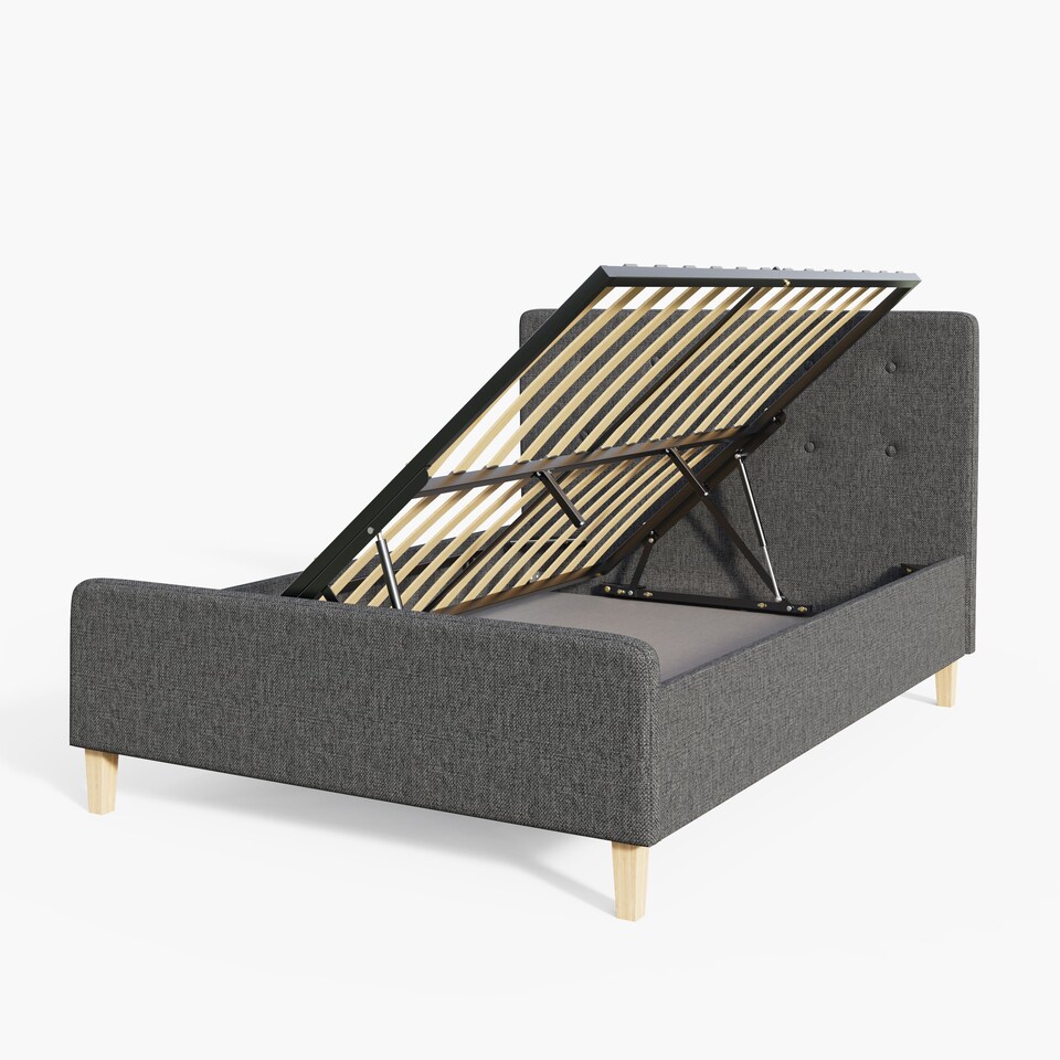 image 1 of Ashbourne Ottoman Storage Bed Double Dark Grey | Grey | Dark Grey