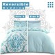 image 7 of VELVETIO Margaux Printed Duvet Cover Set Reversible Polycotton Easy Care Beddings Blue | Single