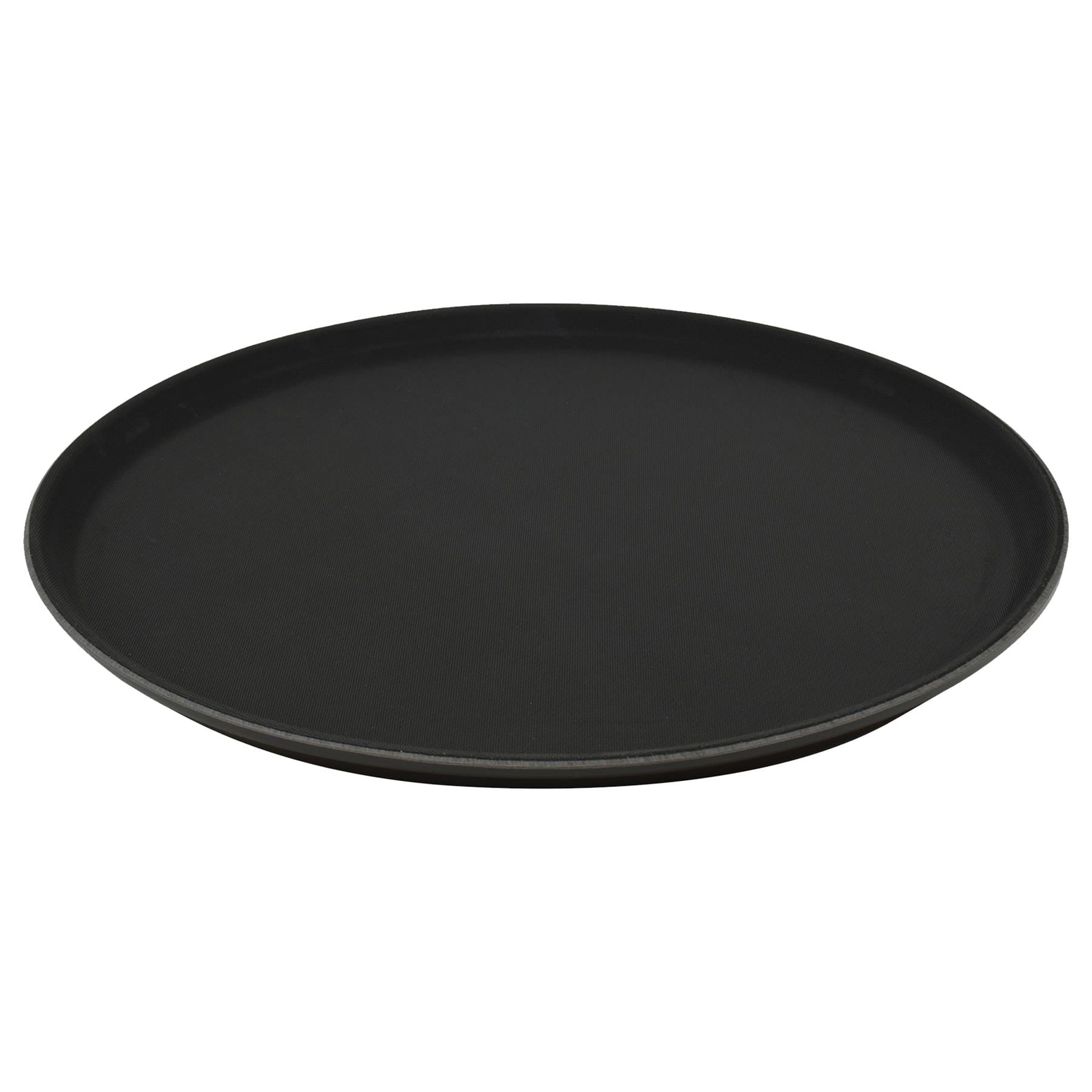 Argon Tableware Round Non-Slip Serving Tray - 35cm - Black Black Black