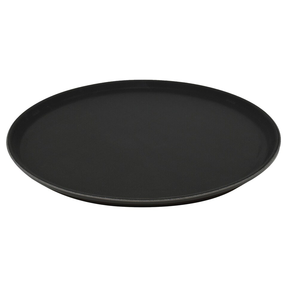 image 1 of Argon Tableware Round Non-Slip Serving Tray - 35cm - Black | Black | Black