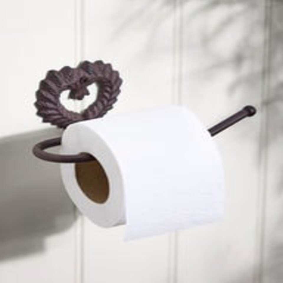 image 1 of Isabelle Brown Heart Toilet Roll Holder