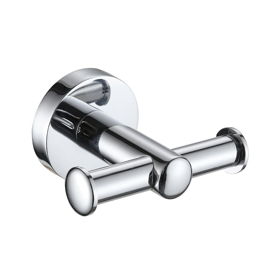Showerdrape Modernity Chrome Stainless Steel Wall Mounted Double Robe Hook