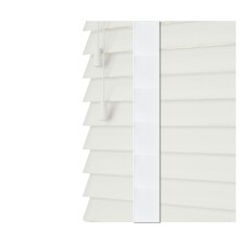 70cm Ultra White Faux Wood Venetian Blinds with Tapes (120cm Drop) White | White