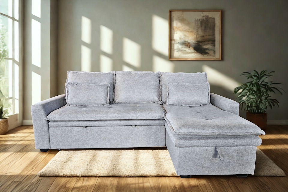 image 1 of Lucca 3 Seater Storage Sofa in Grey or Silver | Silver | One Size