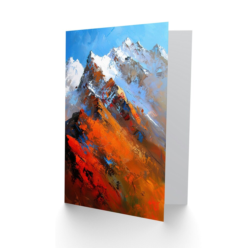 image 1 of Alayan Mountain Range Palette Knife Him Her Birthday Card