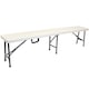 image 1 of 6ft 1.8m Folding Heavy Duty Outdoor 4 Person Trestle Bench Chair | White