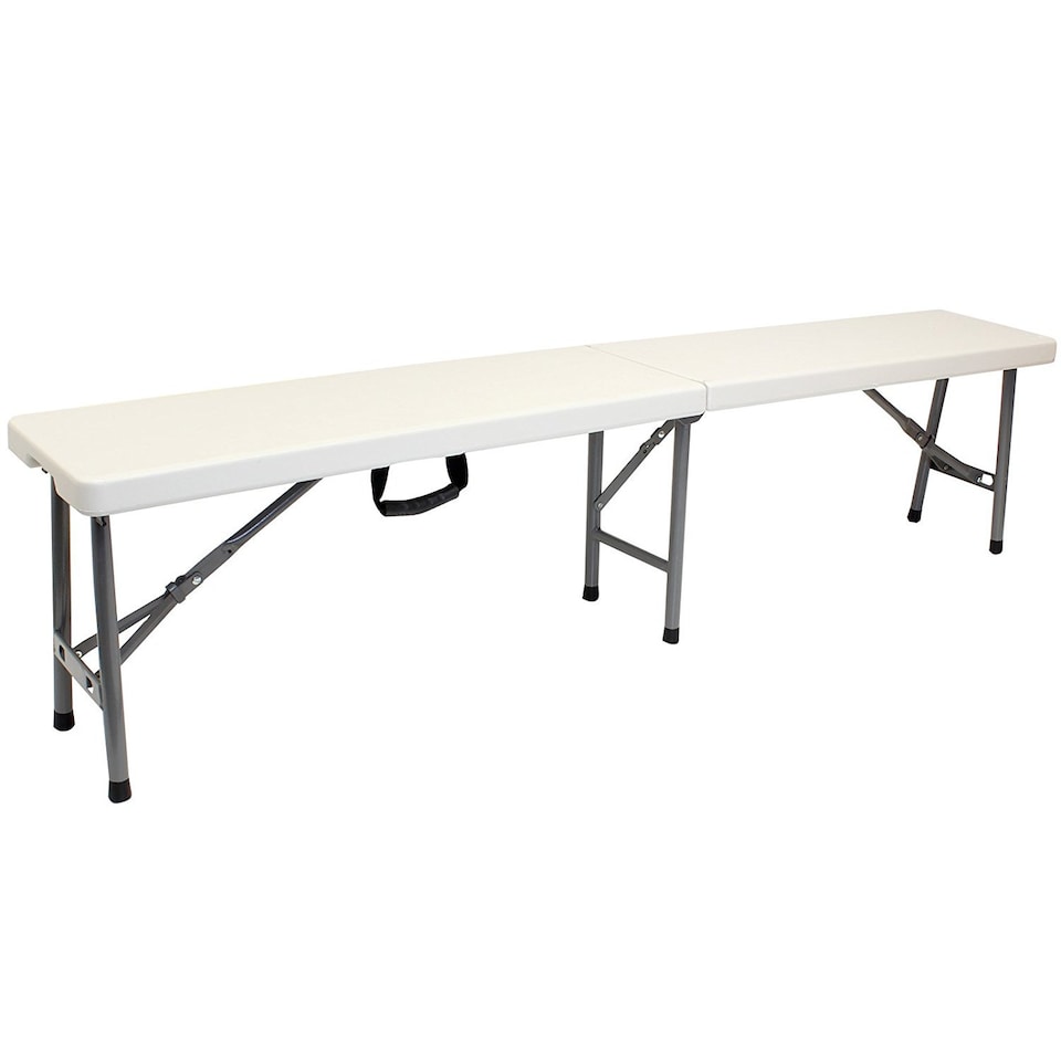 image 1 of 6ft 1.8m Folding Heavy Duty Outdoor 4 Person Trestle Bench Chair | White