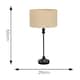 image 3 of ValueLights Maggie Black Candlestick Table Lamp Natural Shade | Black