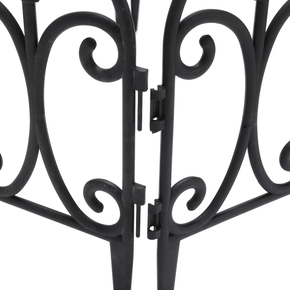 image 1 of Living and Home 6Pcs Outdoor Fence Panels, Garden Border Edging Fence for Yard, Lawn & Landscaping | Black | 60cm W x 33cm H