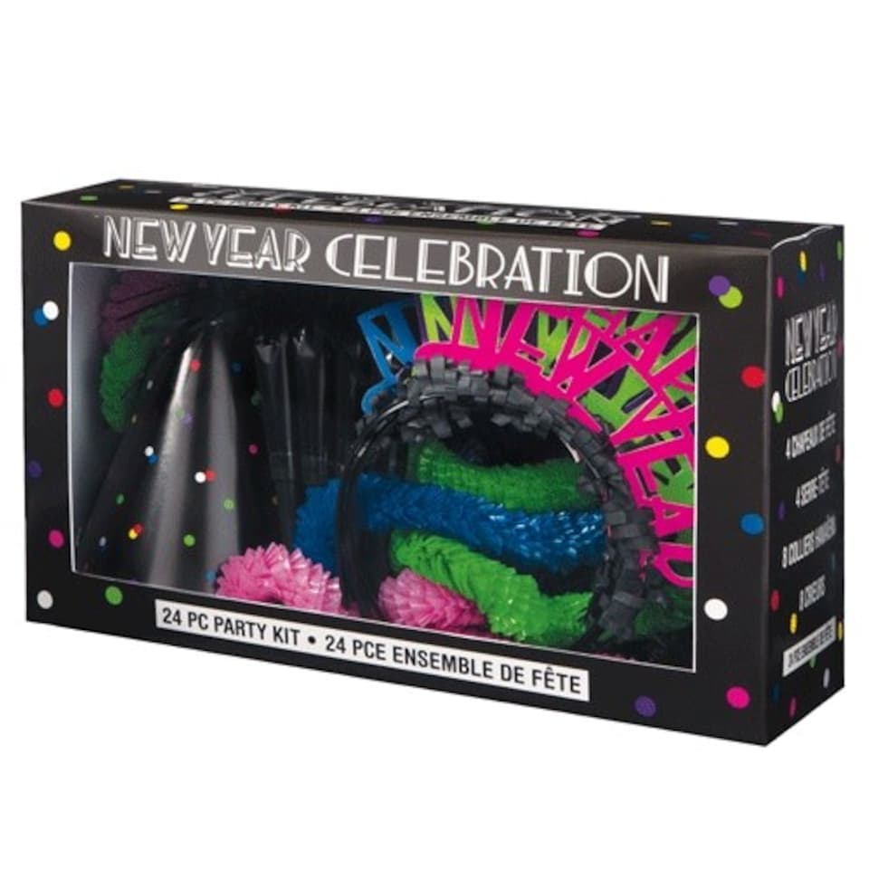 image 1 of Neon Dots New Year Party Kit for 8