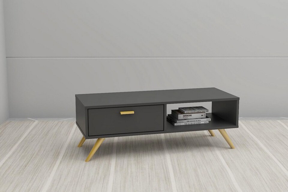image 1 of Coffee Table - MFC - MDF - L40 x W100 x H35 cm - Dark Grey | Black