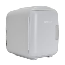 MONCOOK Mini Fridge For Bedrooms - Small, Portable & Quiet Mini Fridges For Skincare, Medicine, Food & Drinks - Cooling & Warming Function - 14L - Grey Mono