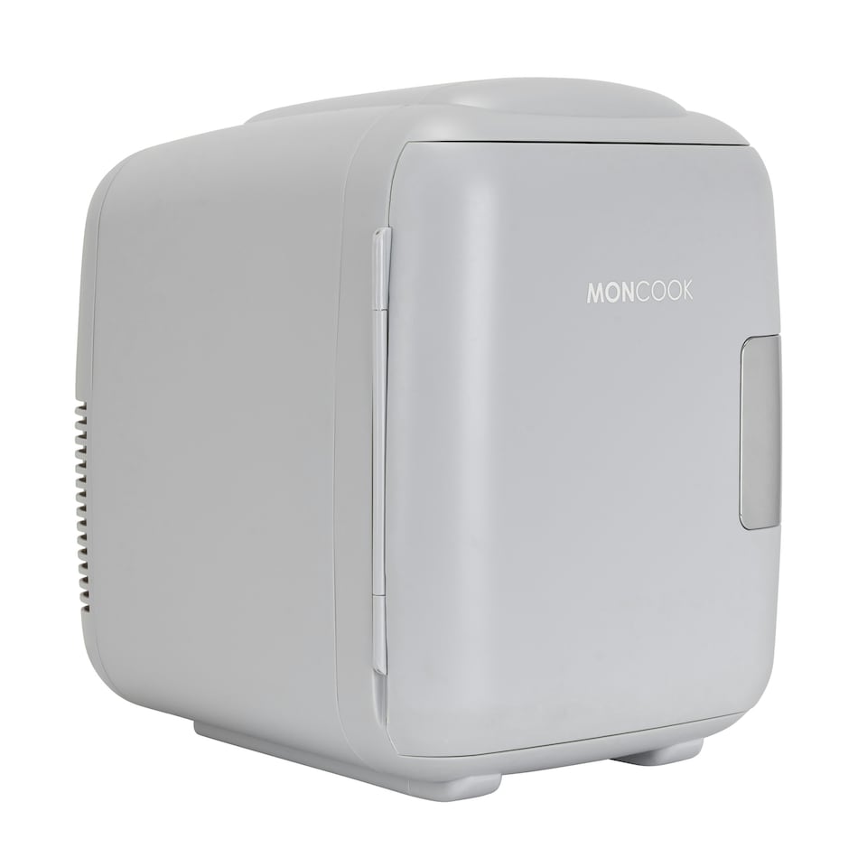image 1 of MONCOOK Mini Fridge For Bedrooms - Small, Portable & Quiet Mini Fridges For Skincare, Medicine, Food & Drinks - Cooling & Warming Function - 14L - Grey Mono