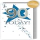 image 1 of Super Starry Fun Hand-Finished 90th Birthday Card