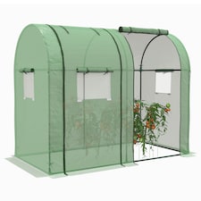 Outsunny Tomato Greenhouse with 2 Roll-up Doors, 185 x 94 x 150cm, Green