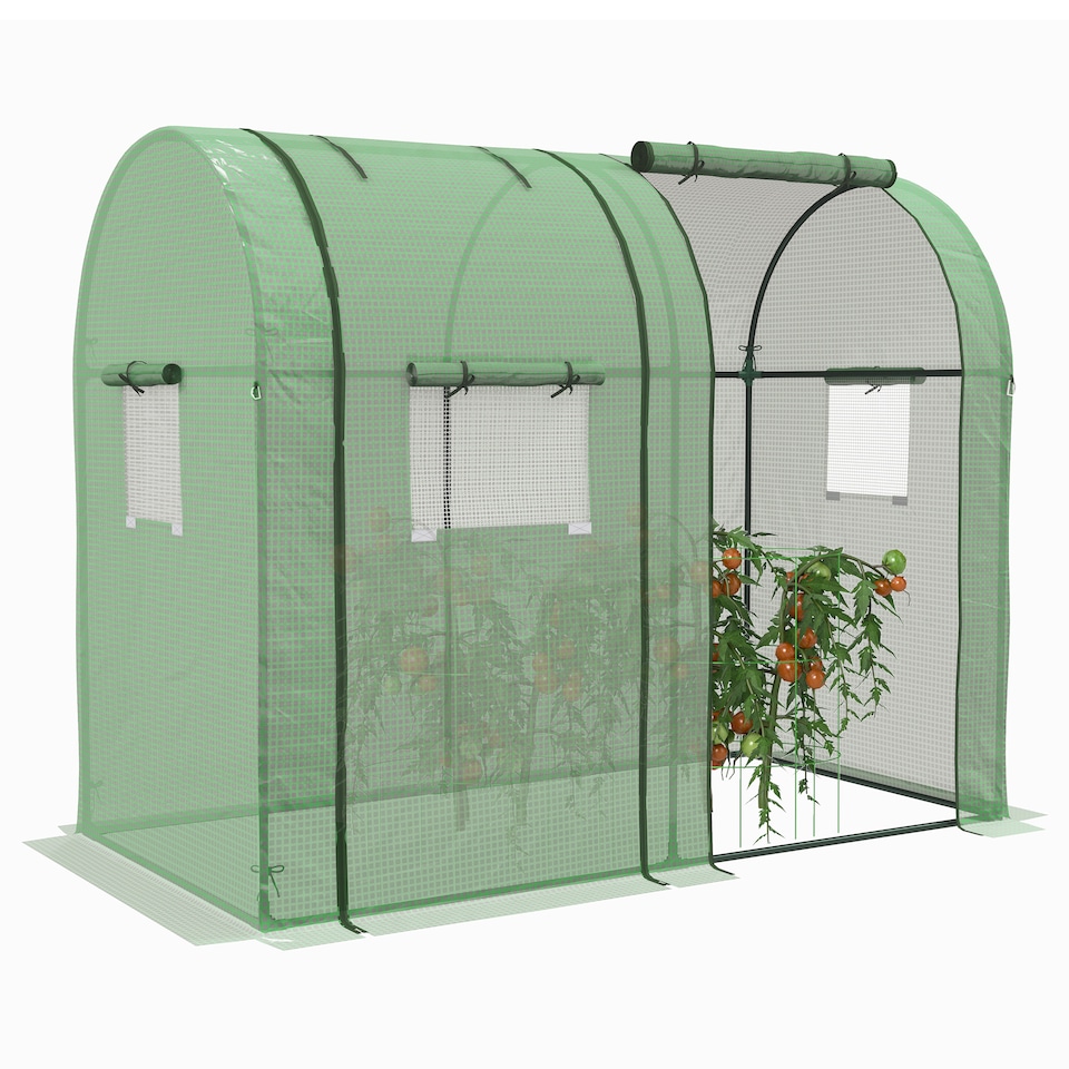 image 1 of Outsunny Tomato Greenhouse with 2 Roll-up Doors, 185 x 94 x 150cm, Green