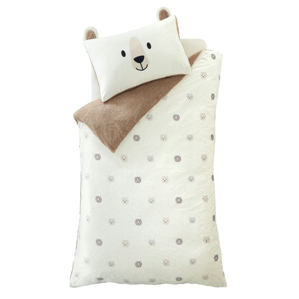 image 1 of Catherine Lansfield Cosy Bear So Soft Duvet Cover Set Natural | Cream | Natural | Single