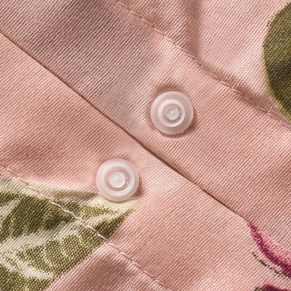 image 1 of OHS Floral Print Reversible Duvet Cover and Pillowcase Bedding Set, King - Blush Pink | Pink | Blush Pink | King