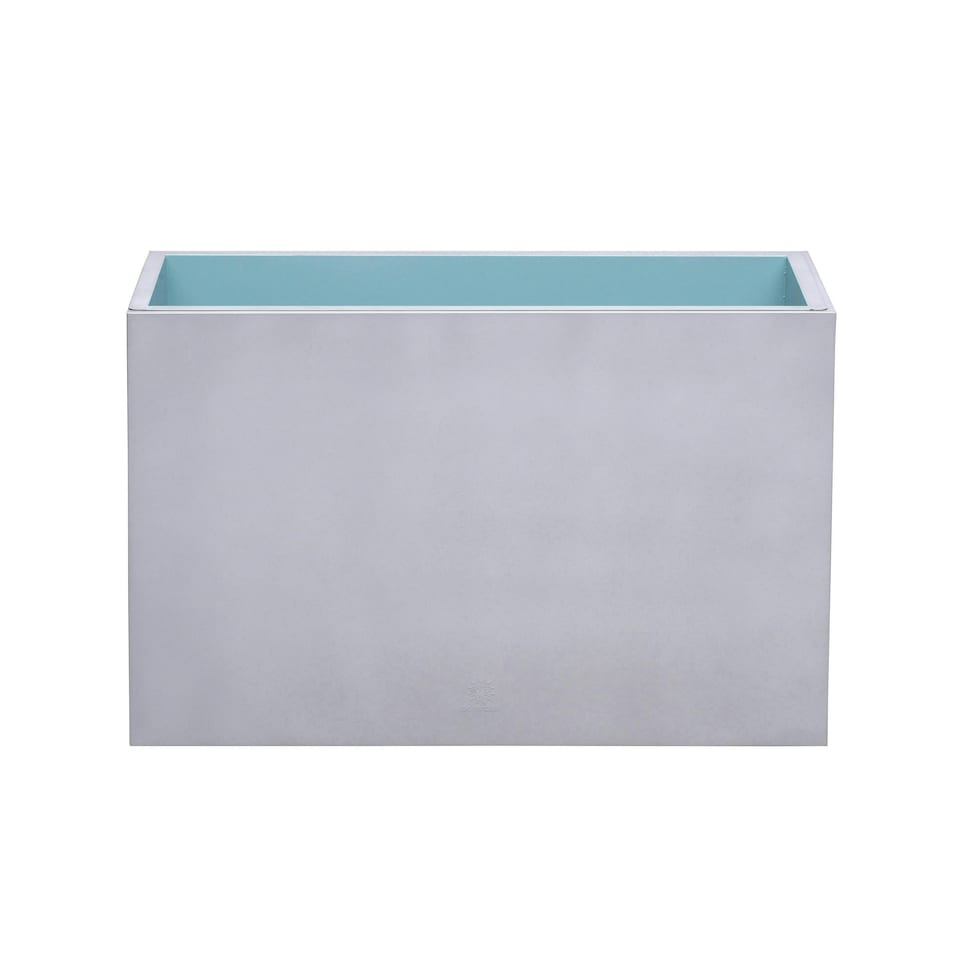 image 1 of Primrose Garden Zinc Tall Trough Planter with Insert Silver 95cm