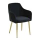 image 2 of Interiors by Premier Black Velvet Dining Chair, Mid-Century Modern Velvet Dining Chair, Stylish Black and Gold Dining Chair Black