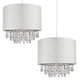 image 1 of First Choice Lighting Set of 2 300mm Cream Faux Silk Easy Fit Shade with Chrome Inner and Clear Droplets Cream | Clear