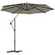 image 1 of Outsunny 3m Convertible Cantilever Parasol and Centrepost Garden Parasol with Cross Base, 360 Rotation Banana Parasol with Crank Handle and 8 Ribs, Hanging Patio Umbrella, Black and White
