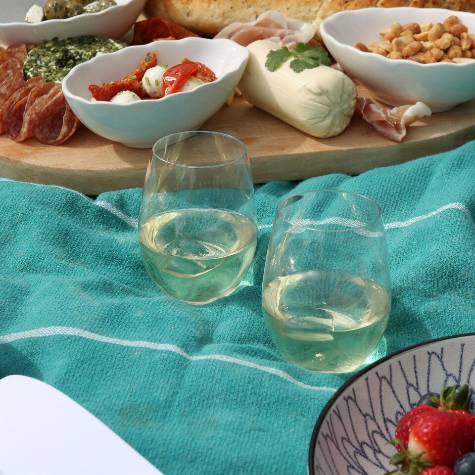 image 1 of Argon Tableware 300ml Plastic Wine Glasses - Set of 6 - Clear Reusable Stemless Cocktail Champagne Tumbler Drinking Cups | Clear | Clear | One Size | 6