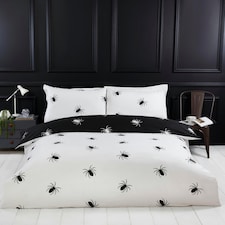 Black Spider Microfibre Duvet Set with Pillowcase Single/Double Size Multicolor 180 Thread Count Multi | Single