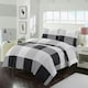 image 1 of Chequered Check Mono Duvet Cover Set - Double - Black | Black | Double