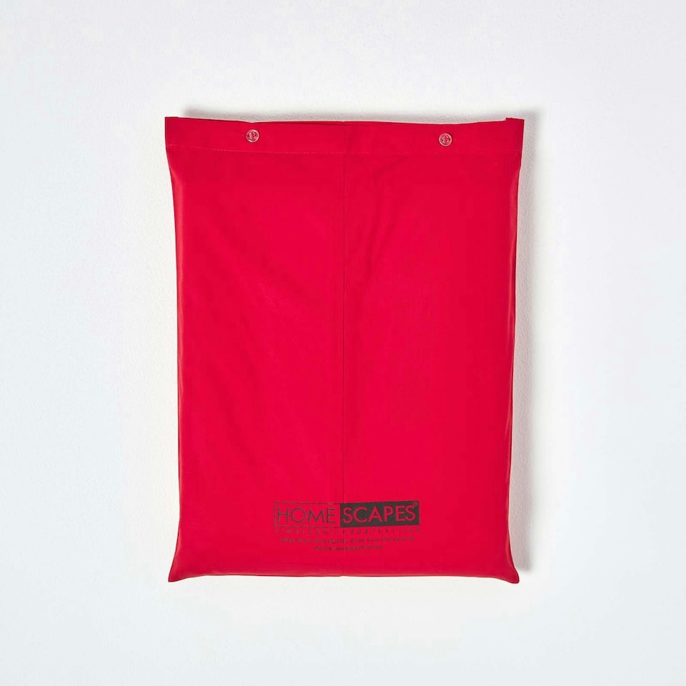 image 1 of Homescapes Red Egyptian Cotton Fitted Sheet 200 TC, Super King Red | Super King