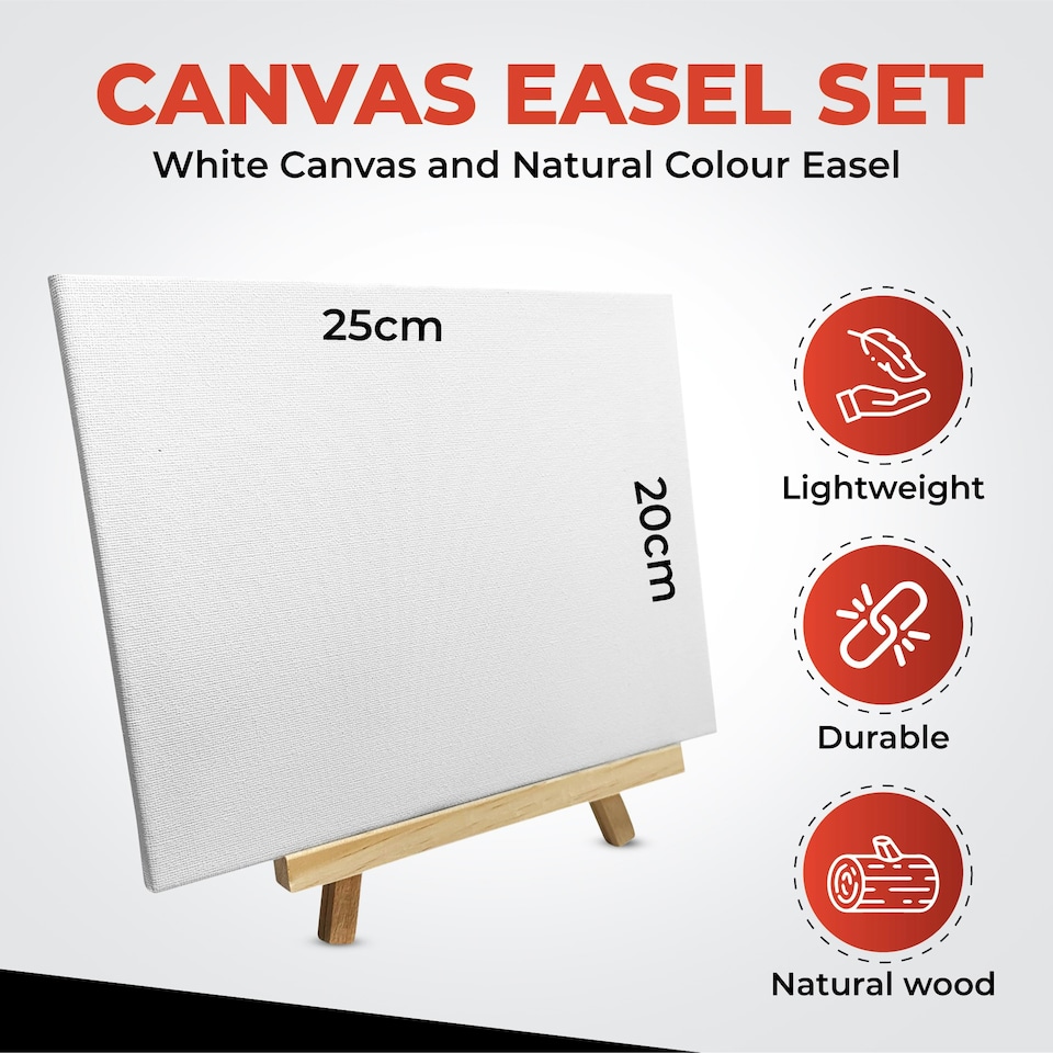 image 1 of Pack of 48 20x25cm Canvas Easel Set | White