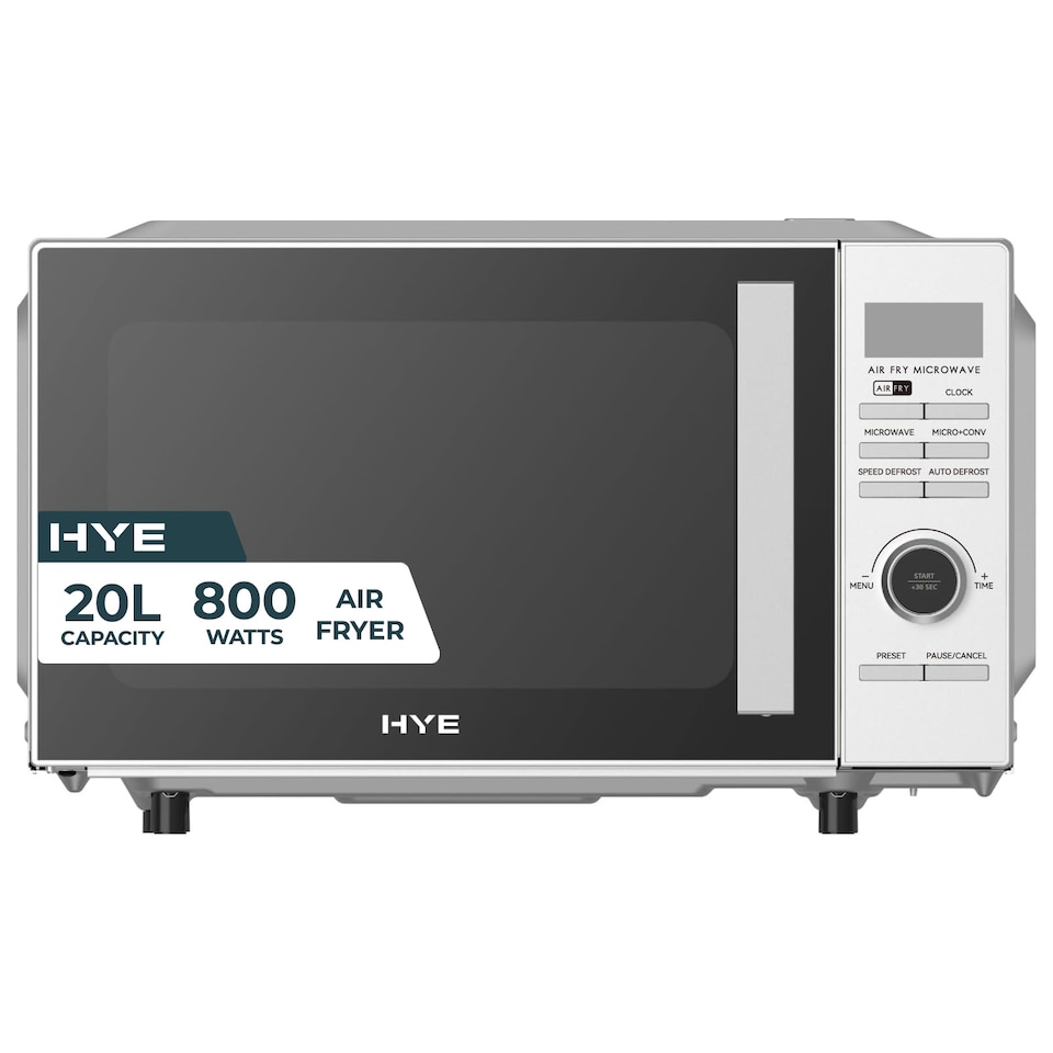 image 1 of HYE 20L 800W Freestanding Digital Microwave Oven With Air Fryer - Silver - SA01DMAF208S13