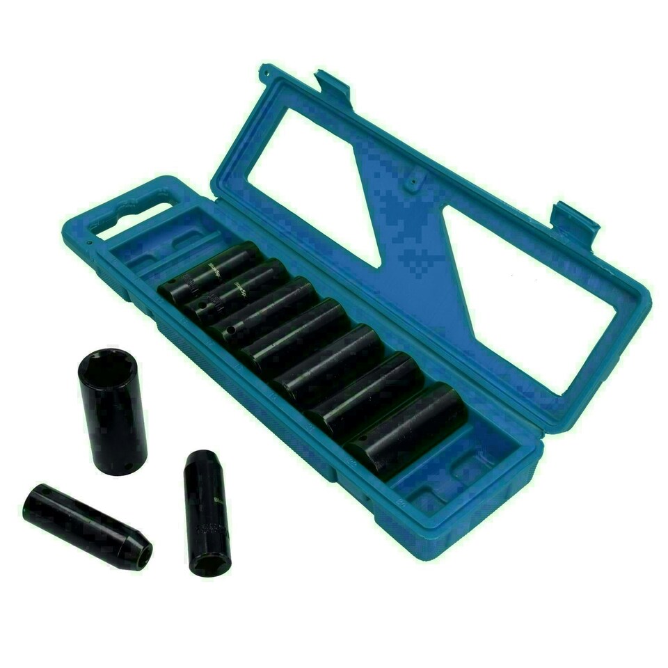 image 1 of 1/2" Drive Breaker Power Bar 30" + 10pc Impact Deep Sockets 10mm - 24mm
