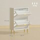 image 7 of HOMCOM Slim Shoe Storage Cabinet with 2 Flip Drawers for Hallway White | Gold | 60W x 24D x 91.5H cm