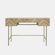 image 2 of OHS Chevron Wood Dressing Table 3 Drawer Vanity Makeup Desk
