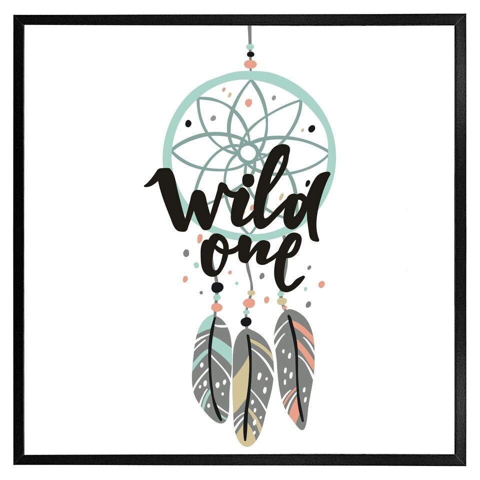 image 1 of Cute print in boho style (Picutre Frame) Grey | S