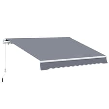 Outsunny Garden Sun Shade Canopy Retractable Awning, 4 x 3(m), Grey 