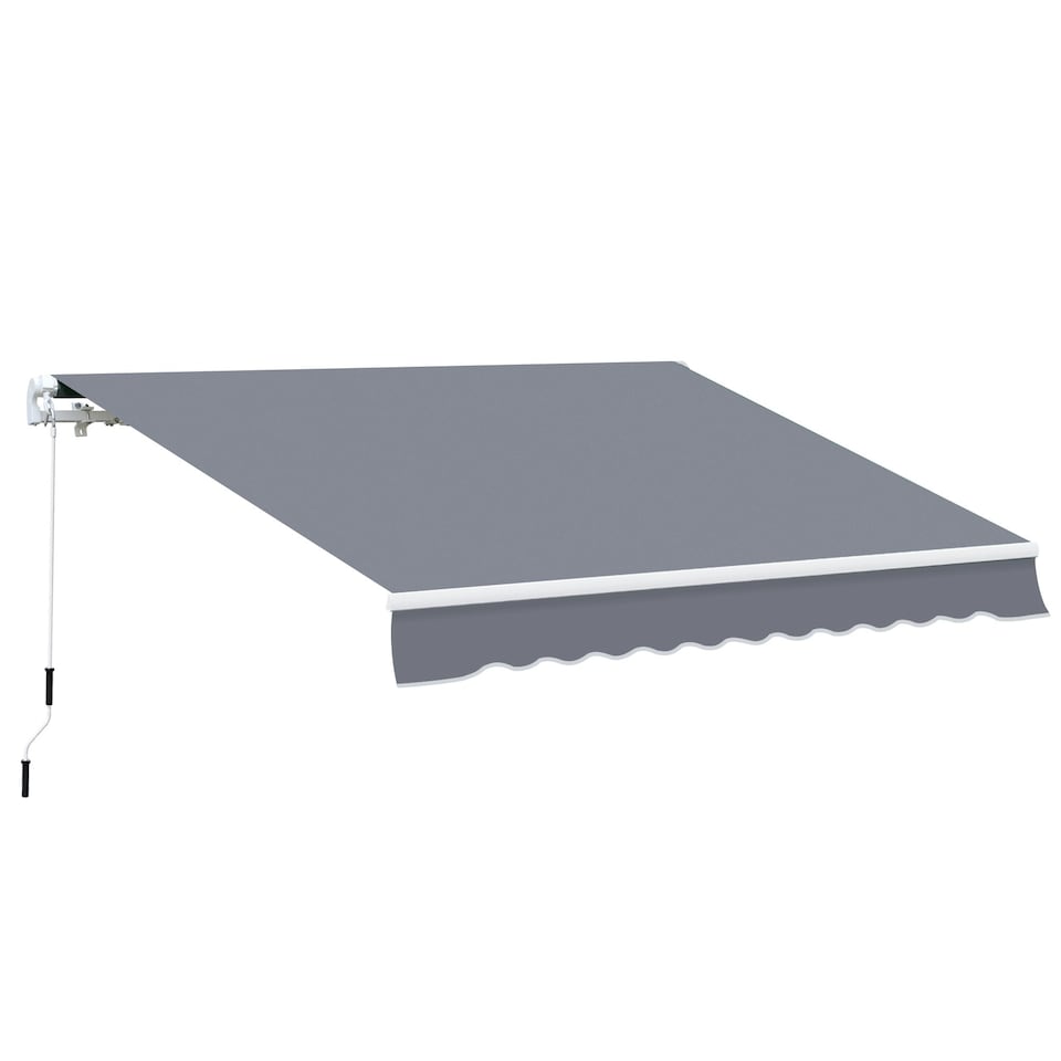 image 1 of Outsunny Garden Sun Shade Canopy Retractable Awning, 4 x 3(m), Grey 