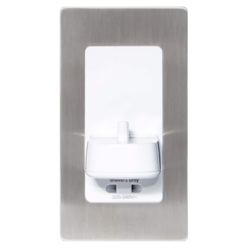 ProofVision PV12P In-wall Electric Toothbrush Charger & Shaver Socket Brushed Steel