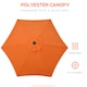 image 5 of Outsunny 2m Parasol Patio Umbrella, Outdoor Sun Shade with 6 Ribs Orange