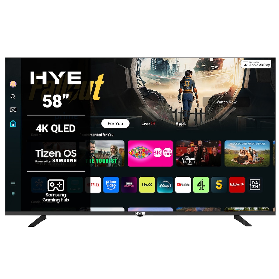 image 1 of HYE 58" Inch 4K QLED Tizen OS WiFi Frameless Smart TV - 58QLEDS2048
