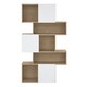 image 2 of Maze Asymmetrical Bookcase with 3 Doors in Jackson Hickory and White High Gloss