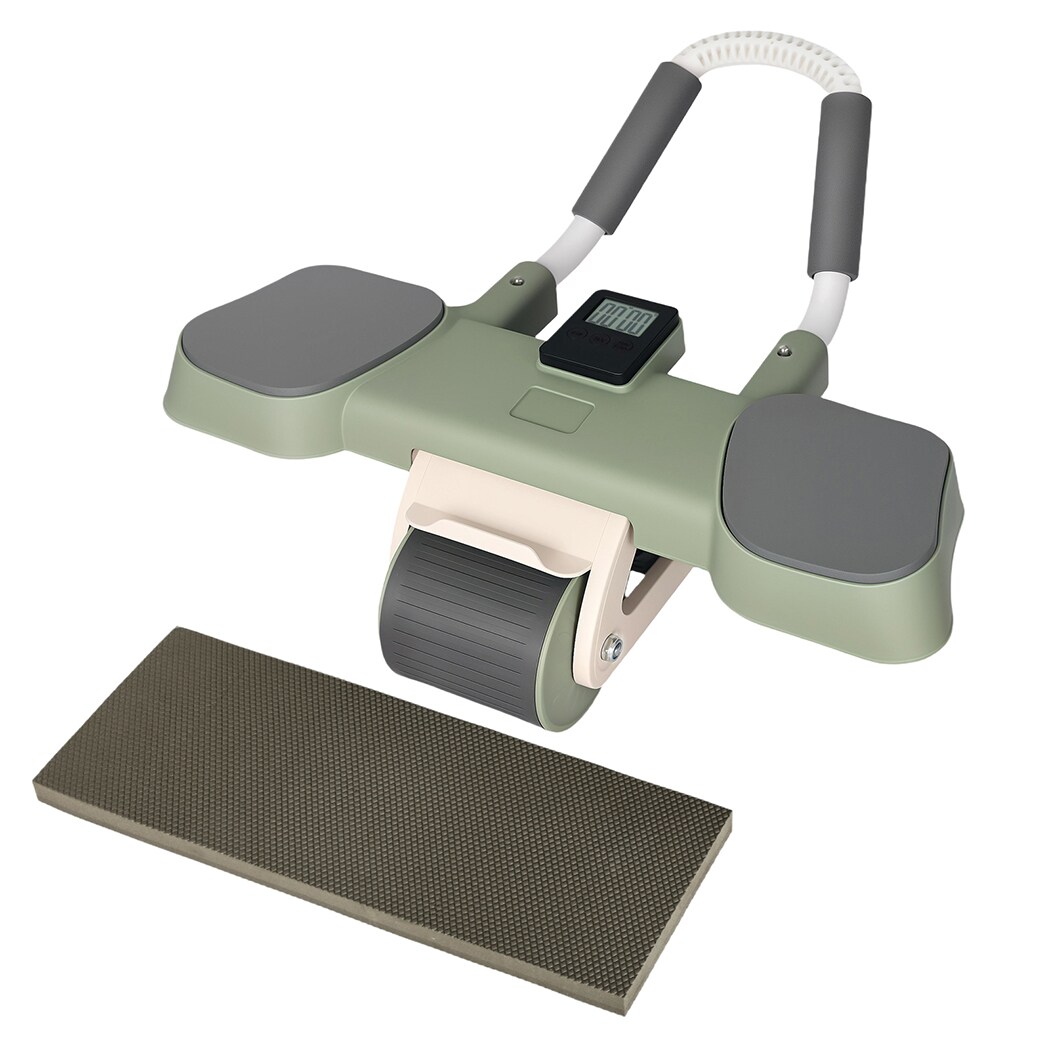 Centra Ab Roller with Auto Rebound LCD Timer Elbow Knee Support Core Trainer