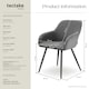 image 6 of Dining Chair Marilyn - corduroy look, upholstered, armchair, continuous backrest - per piece Grey | Grey/Black