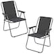 image 1 of Garden Patio Metal Folding Spring Deck Chairs Camping Beach Picnic Outdoor Seats | Grey | 2 x Grey