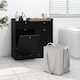 image 5 of COSTWAY Double Tilt-Out Laundry Hamper Cabinet Black