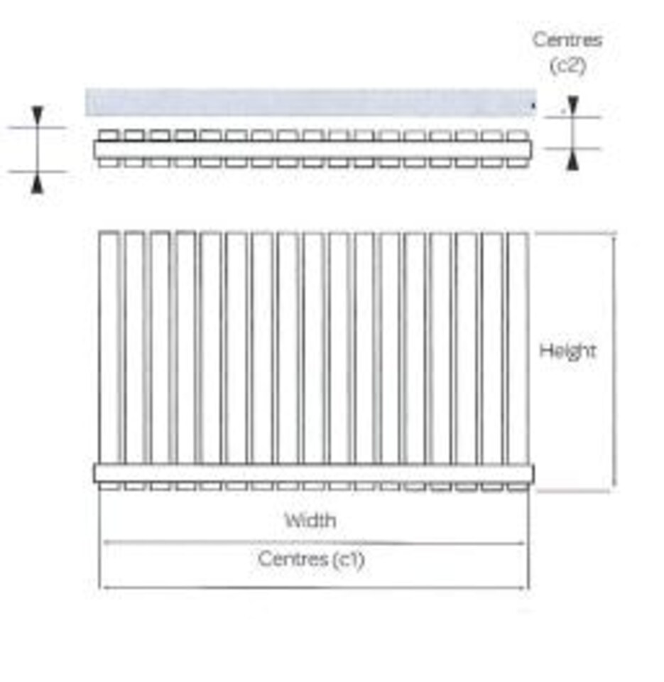 image 1 of 600mm (H) x 910mm (W) - White Horizontal Radiator (Berlin) - DOUBLE Panel - (0.6m x 0.91m) - Depth 70mm