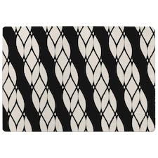 Geometric Rope Pattern (Rug) Black | Large: 140x200cm