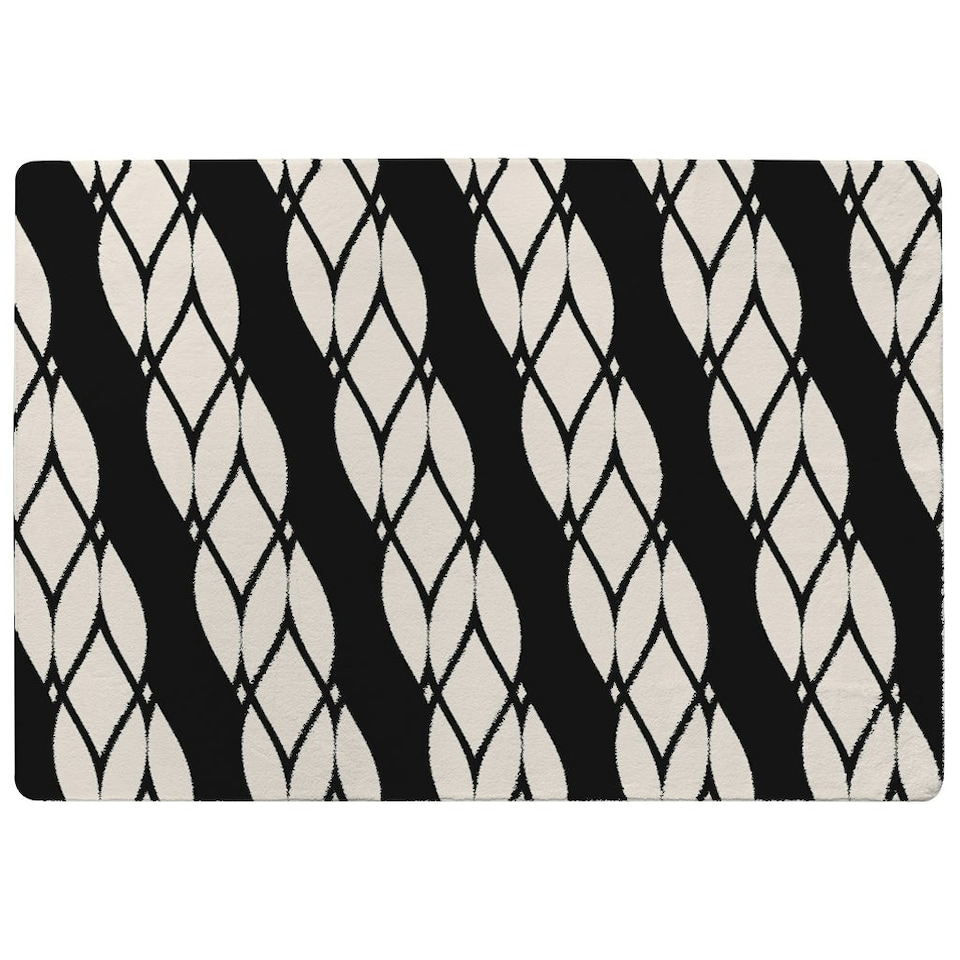image 1 of Geometric Rope Pattern (Rug) Black | Large: 140x200cm